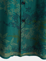 Men's Shirt Short Sleeve Floral Pattern Cotton, Breathable for Vacation