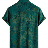Men's Shirt Short Sleeve Floral Pattern Cotton, Breathable for Vacation