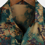 Short-Sleeve Summer Shirt, Retro Floral Pattern