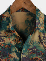 Short-Sleeve Summer Shirt, Retro Floral Pattern