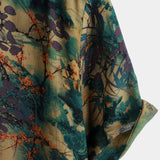 Short-Sleeve Summer Shirt, Retro Floral Pattern