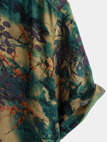 Short-Sleeve Summer Shirt, Retro Floral Pattern
