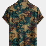 Short-Sleeve Summer Shirt, Retro Floral Pattern