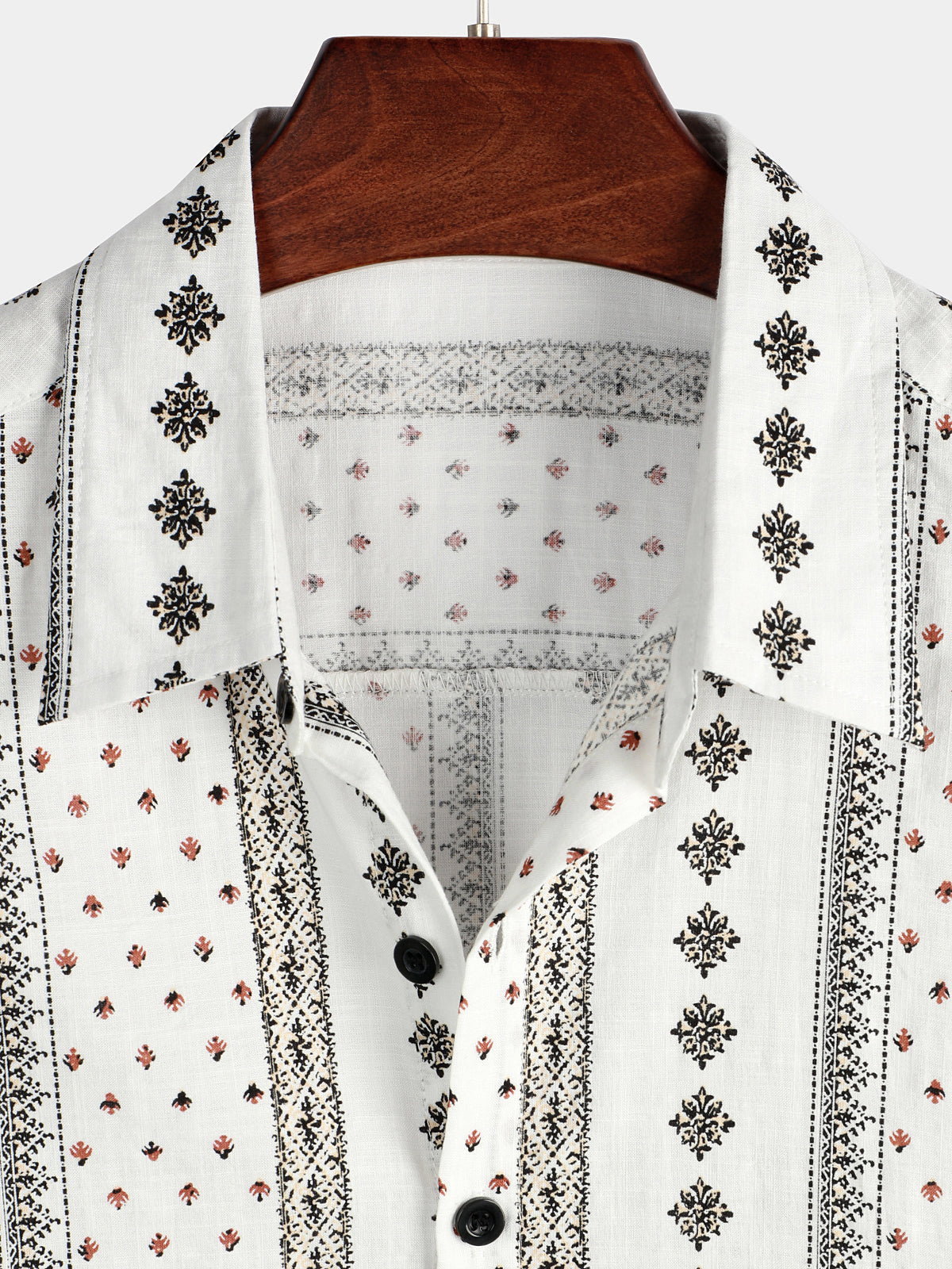 Men's Hawaiian-Style Cotton Short-Sleeve Shirt White
