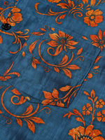 Bohemian Blue Floral Print Short Sleeve Shirt