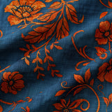 Bohemian Blue Floral Print Short Sleeve Shirt
