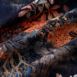 Short-Sleeve Vintage Floral Motif Summer Vacation Shirt