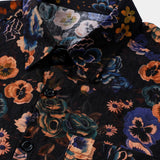 Men's Boho Cotton Short-Sleeve Shirt with Floral Pattern