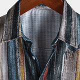 Hawaiian Short-Sleeve Striped Shirt
