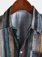 Hawaiian Short-Sleeve Striped Shirt