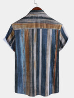 Hawaiian Short-Sleeve Striped Shirt