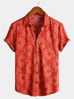 Short-Sleeve Retro Button-Up Summer Disco Vintage 70s Shirt