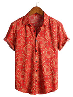 Men's Hawaiian Boho Vintage Cotton Shirt with Short Sleeve from the 70s