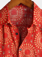 Men's Hawaiian Boho Vintage Cotton Shirt with Short Sleeve from the 70s