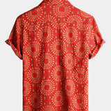 Short-Sleeve Retro Button-Up Summer Disco Vintage 70s Shirt
