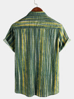 Short-Sleeve Green Striped Retro Shirt