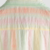 Casual Button-Up Short Sleeve Shirt, Retro Style, Striped and Colorful, Perfect for Parties