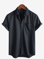 Casual Beach Shirt, Short Sleeves, Relaxed Fit, Button-Up, Summer