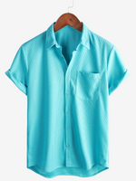 Casual Beach Shirt, Short Sleeves, Relaxed Fit, Button-Up, Summer