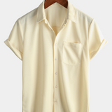 Casual Beach Shirt, Short Sleeves, Relaxed Fit, Button-Up, Summer