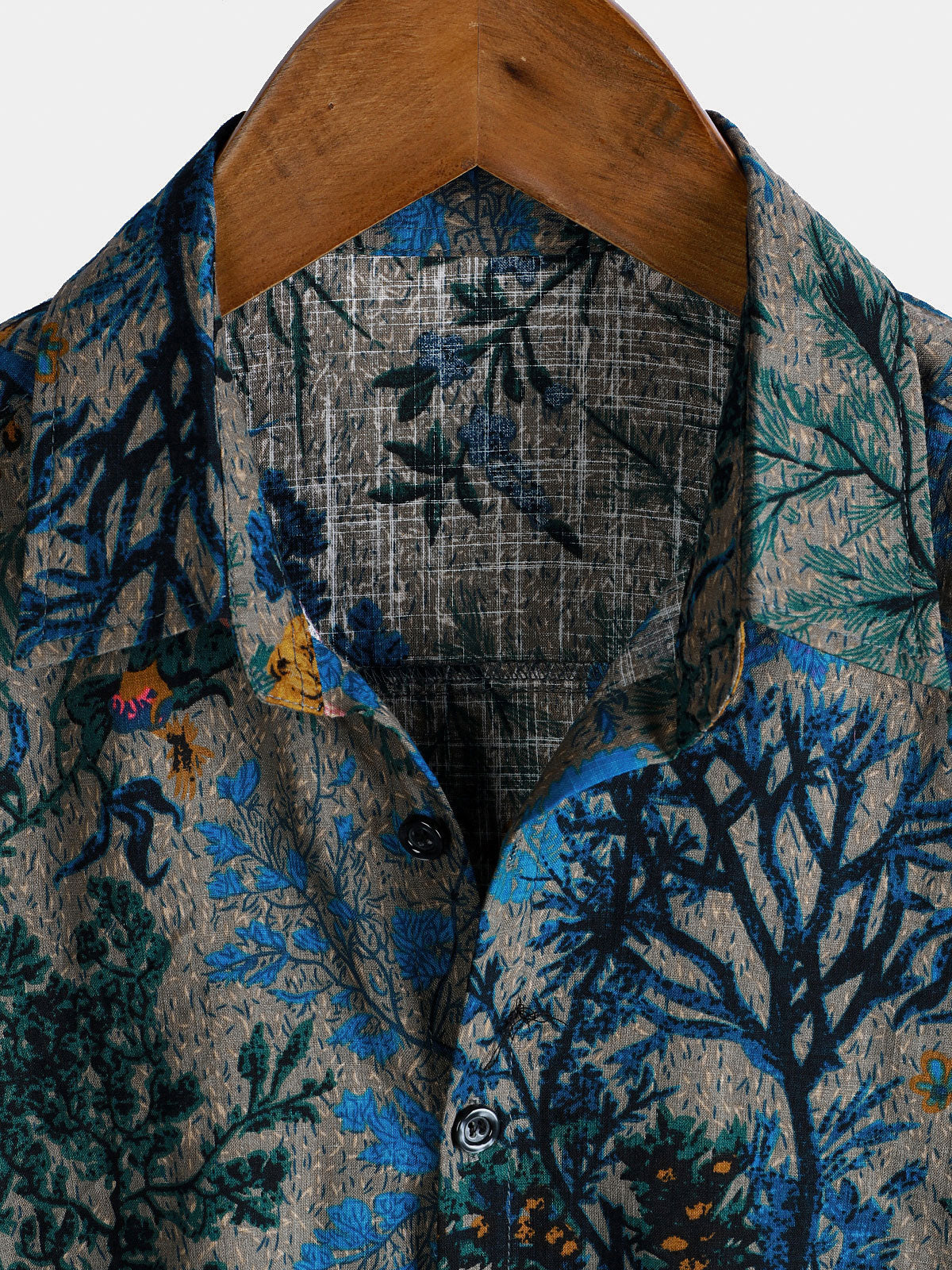 Short-Sleeve Breathable Retro Floral Print Shirt