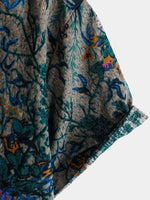 Short-Sleeve Breathable Retro Floral Print Shirt