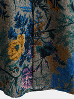 Short-Sleeve Breathable Retro Floral Print Shirt