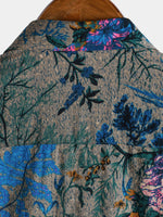 Short-Sleeve Breathable Retro Floral Print Shirt