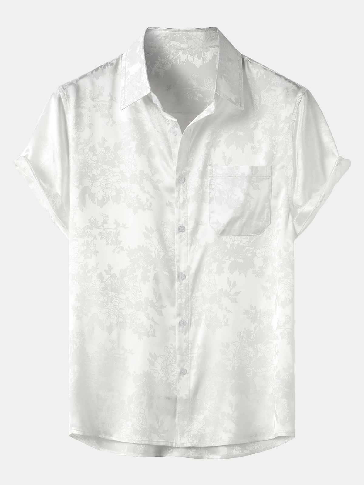 Short-Sleeve Shirt with Jacquard Pocket