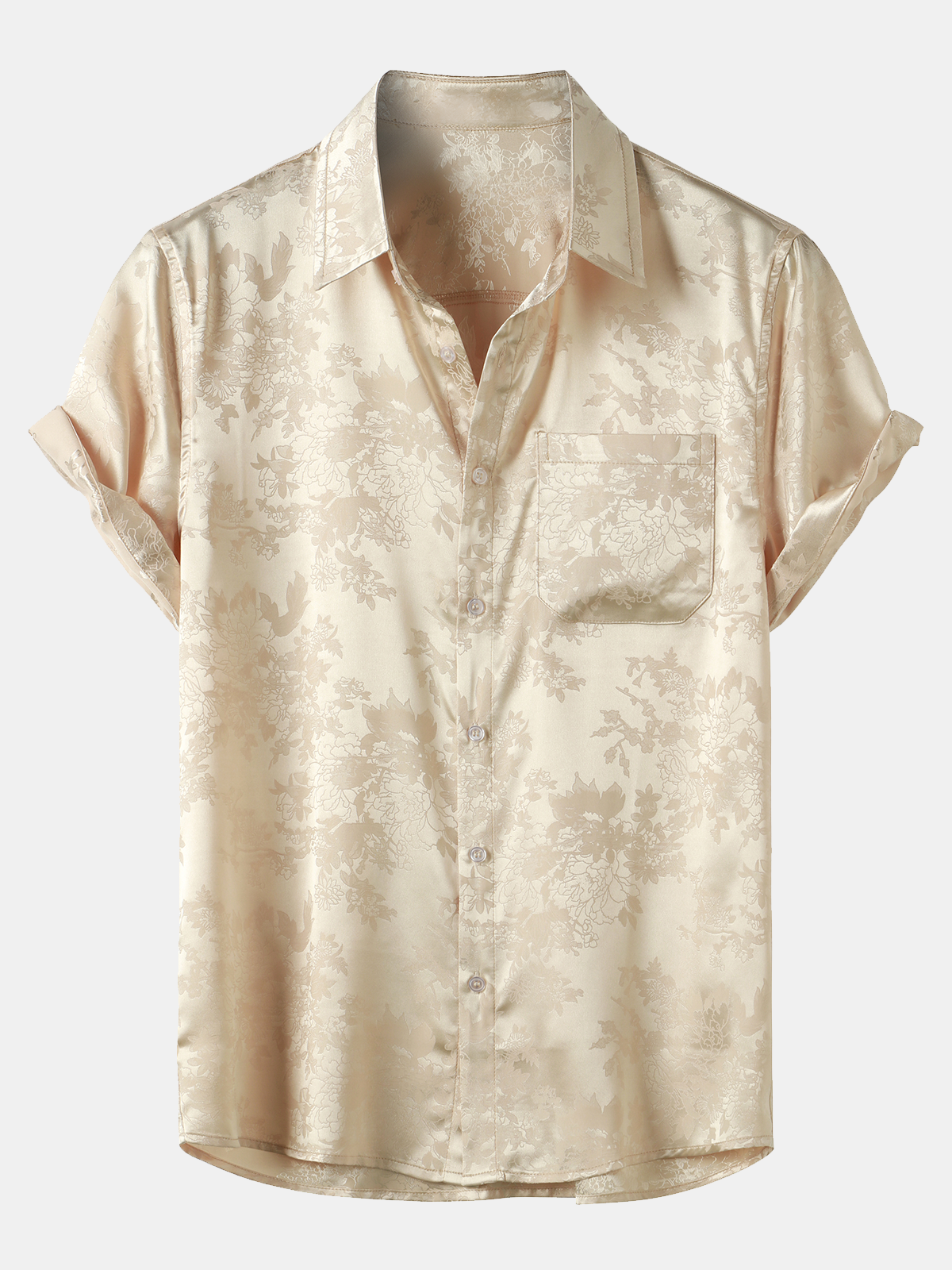 Short-Sleeve Shirt with Jacquard Pocket