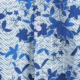 Blue Hawaiian Beach Floral Print Lightweight Breathable Short Sleeve Shirt with Chest Pocket