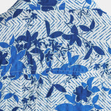 Blue Hawaiian Beach Floral Print Lightweight Breathable Short Sleeve Shirt with Chest Pocket