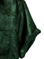 Men's Short Sleeve Shirt in Satin Jersey with Flowers