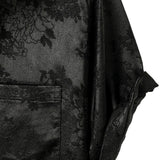 Men's Casual Short Sleeve Shirt in Satin Cotton with Floral Pattern