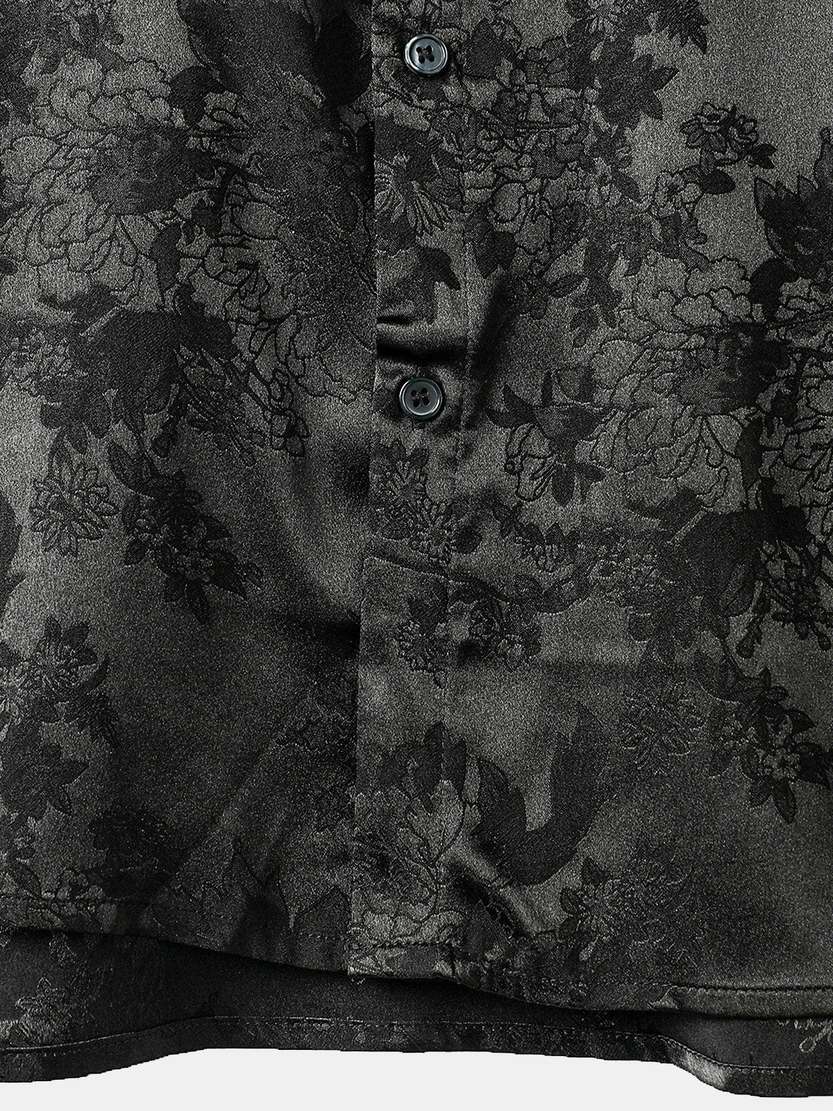 Casual Jacquard Shirt with Floral Pocket, Short Sleeves