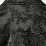 Casual Jacquard Shirt with Floral Pocket, Short Sleeves