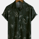 Breathable Vintage Floral Vacation Shirt, Short Sleeves
