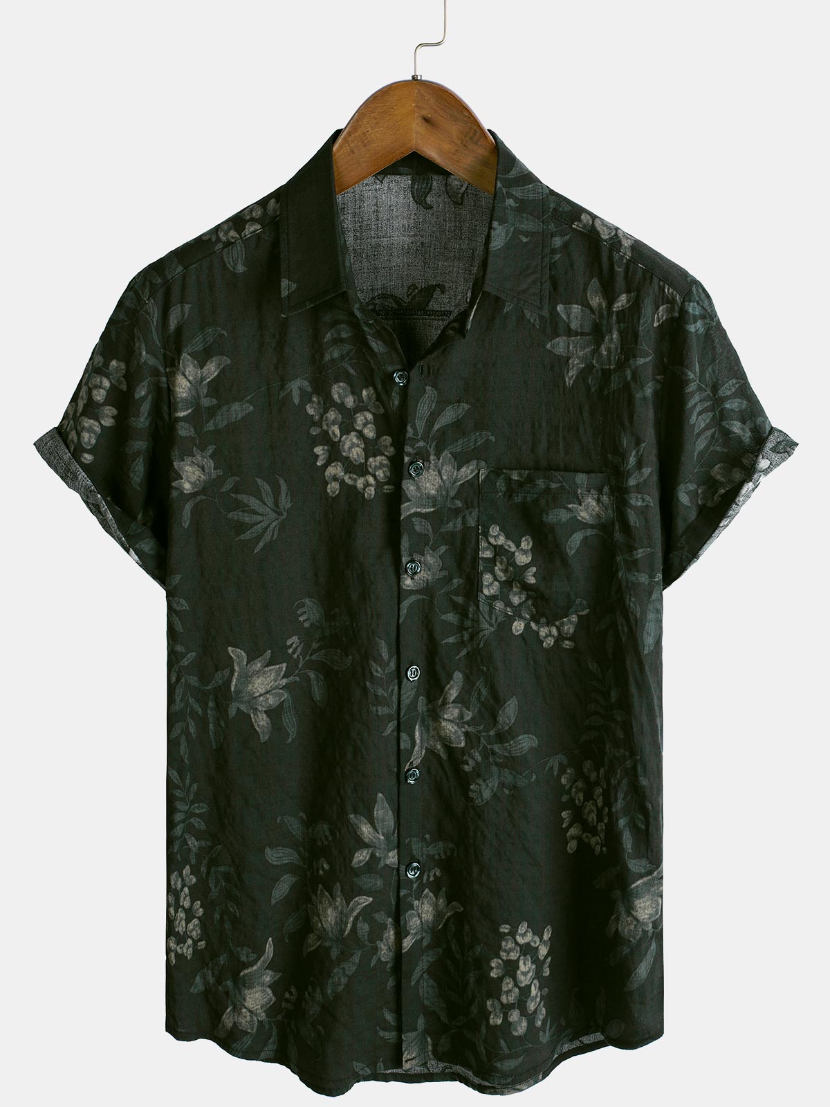Breathable Vintage Floral Vacation Shirt, Short Sleeves