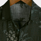 Breathable Vintage Floral Vacation Shirt, Short Sleeves