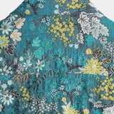White and Yellow Hawaiian Tropical Floral Print Short Sleeve Shirt with Chest Pocket