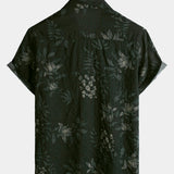 Breathable Vintage Floral Vacation Shirt, Short Sleeves