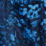 Vintage Dark Blue Hawaiian Floral Print Short Sleeve Shirt with Chest Pocket