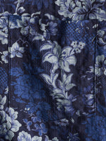 Blue Hawaiian Floral Print Lightweight Breathable Short Sleeve Shirt with Chest Pocket