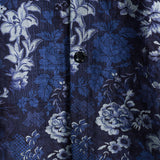 Blue Hawaiian Floral Print Lightweight Breathable Short Sleeve Shirt with Chest Pocket