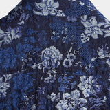 Blue Hawaiian Floral Print Lightweight Breathable Short Sleeve Shirt with Chest Pocket