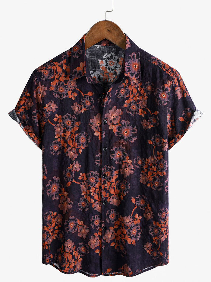 Retro Floral Short-Sleeve Shirt