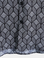 Retro Black Geometric Print Pocket Short Sleeve Shirt