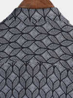 Retro Black Geometric Print Pocket Short Sleeve Shirt