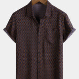 Bohemian Casual Geometric Print Short Sleeve Shirt