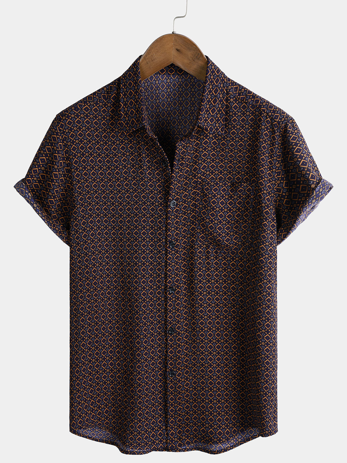 Bohemian Casual Geometric Print Short Sleeve Shirt